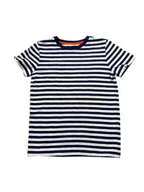 Mini Boden Unisex Blue White Striped Short Sleeve Tee Size 8-9
